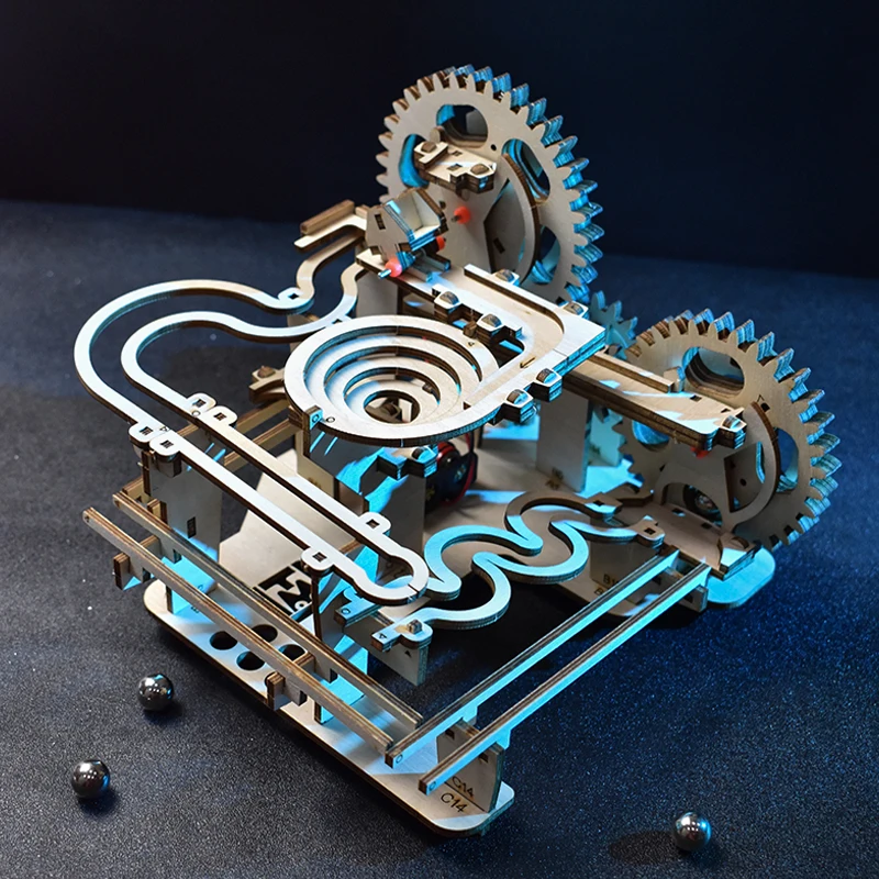 

Tongmuqu Technology 3D Wood Puzzles Invention DIY Adult & Children's Educational Toy Handmade Small Ball Track Building