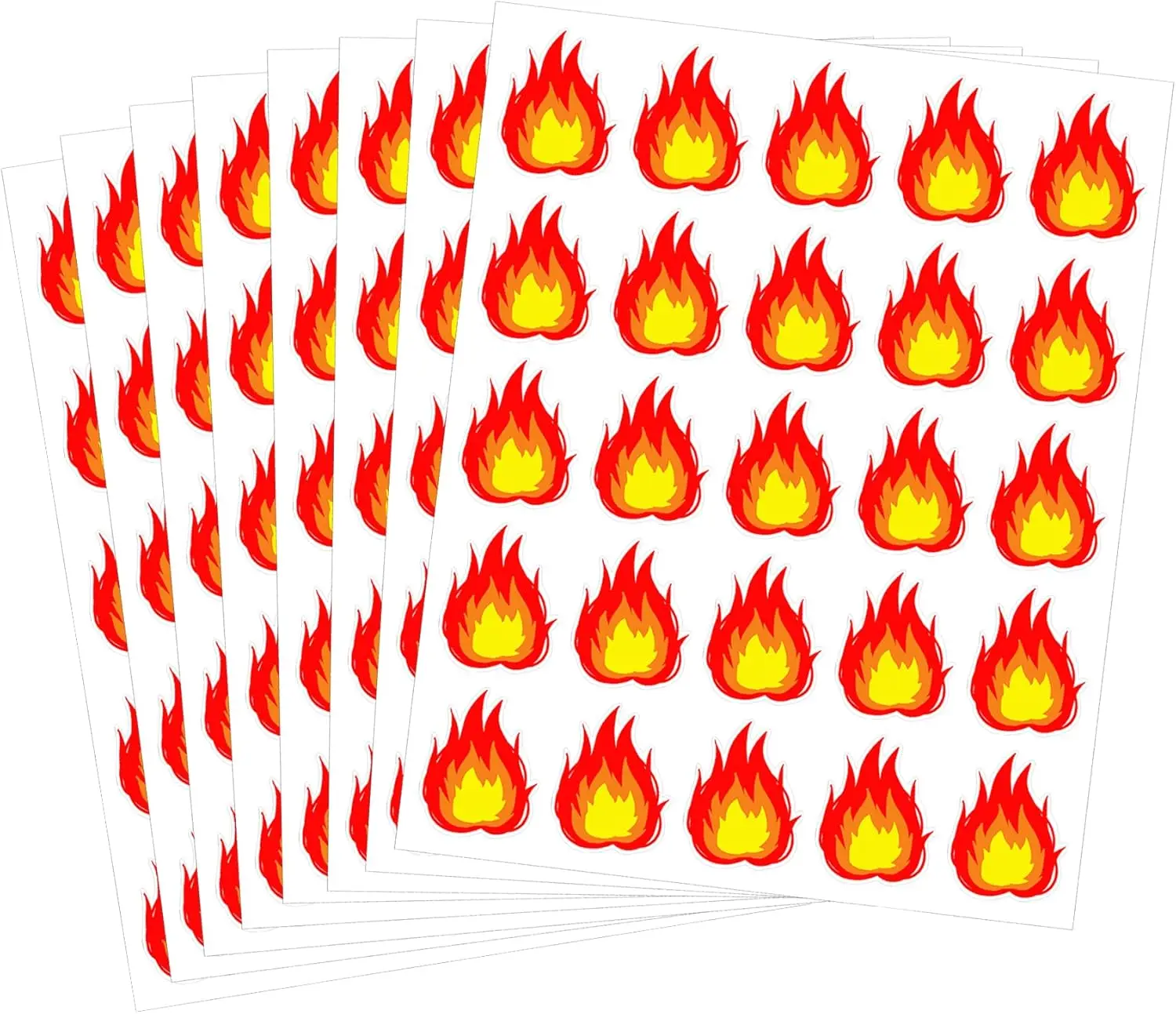 200Pcs Fire Vinyl Stickers Waterproof Flame Sticker Fire Labels 1 Inch Fire Flame Shaped Stickers for Scrapbooking Decorations