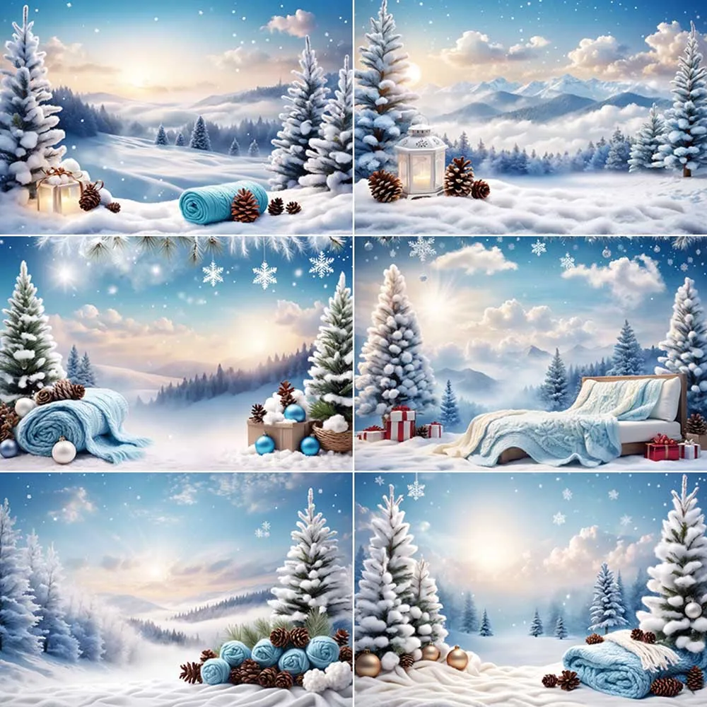 

MOON.QG Snow Christmas Winter Field Photography Background Children Shooting Props Backdrop Professional Photoshoot Photozone