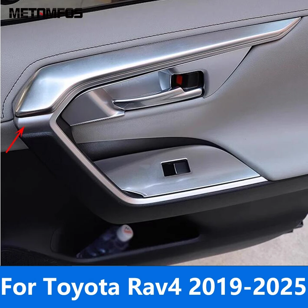 

Для Toyota Rav4 Rav 4 2019-2024 2025 из углеродного волокна, внутренняя дверь, подлокотник, ручка, накладка, молдинг, наклейка, аксессуары, Стайлинг автомобиля