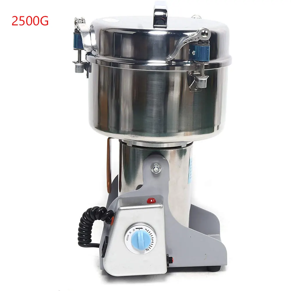 Commercial Electric Grinder 2500g Herb Grain Spice Powder Grinder Stainless Steel Grinding Machine Swing Type Power Mill Grinder