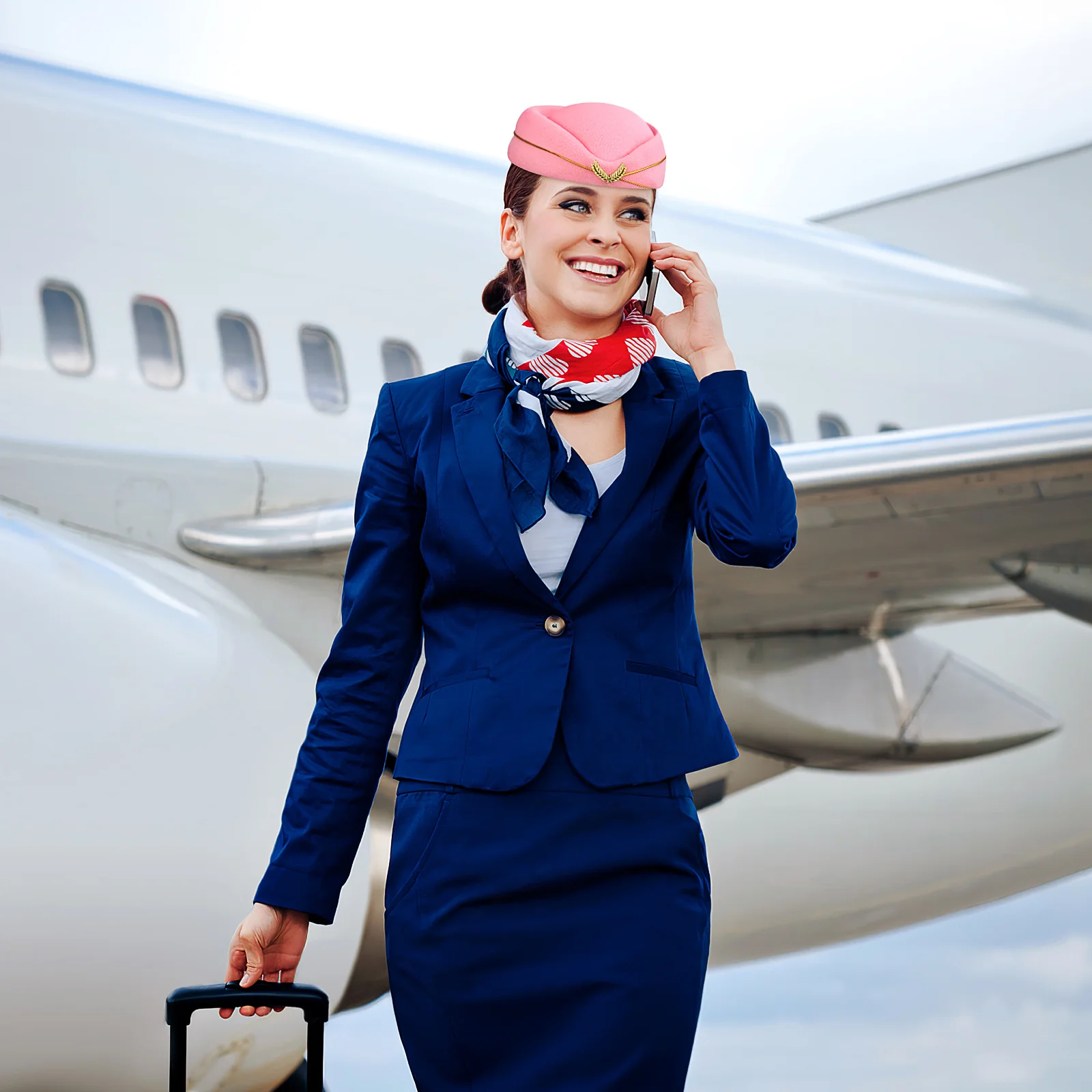 

Stewardess Hat Flight Attendant Costume Decorative Rose Red Color One Size Fits Stage Accessories