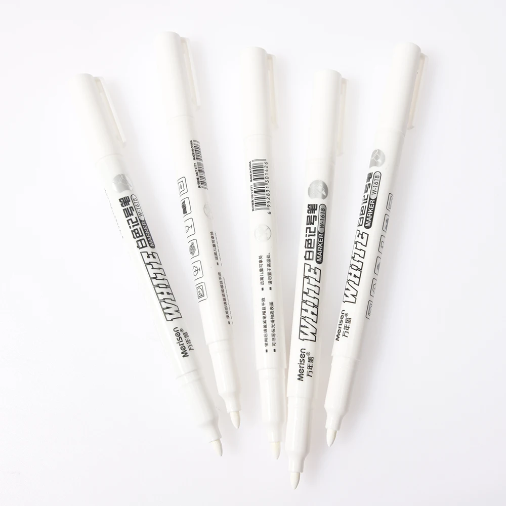 White Marker, Oilproof Graffiti Pen, Permanent Gel Pen for Fabric, Wood, Leather Marker