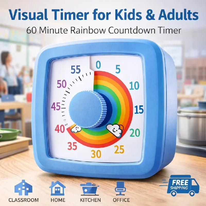 

School Visual Timer Children Visual Timer With Night Light Kitchen Accessories Stop Watch Digital Stopwatch Pomodoro