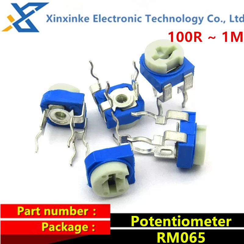 100PCS Vertical RM065 Horizontal 100R 200/500Ohm 1/2/5/10/20/50/100/200/500K 1M Trimpot Trimmer Potentiometer Variable Resistor