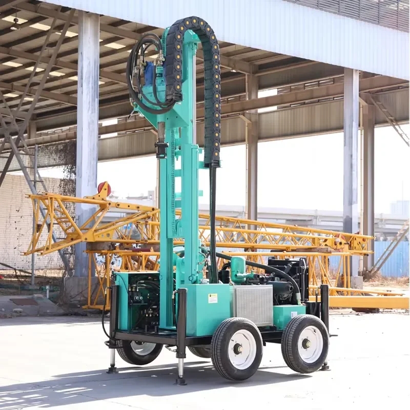 Bestselling SM200 Water Well Drilling Rig Wheeled Hydraulic Diesel Gearbox Pump BW160 Mud Pump Portable 200m Max Depth