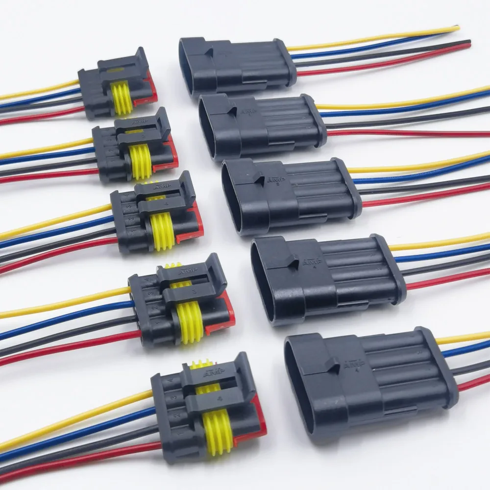 1/2/3/4 Pin Waterdichte Connector, Elektrische Terminal Snelle Connector, 10 Stuks/5Sets, Met Draad, Geschikt Voor Auto 'S, Schepen, Enz.
