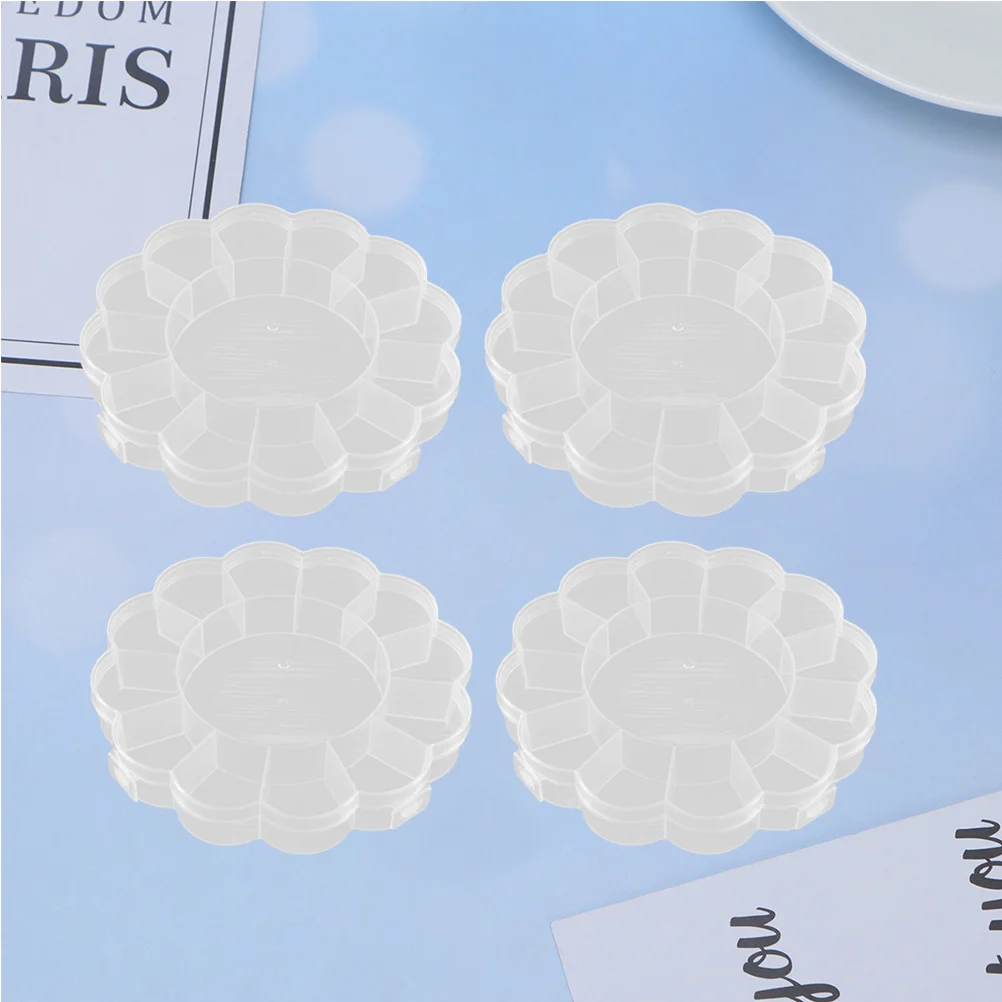 

4Pcs 13 Compartments Round Plastic Storage Box Space-Saving Desktop Organizer Stylish Sundries Holder for Office Home