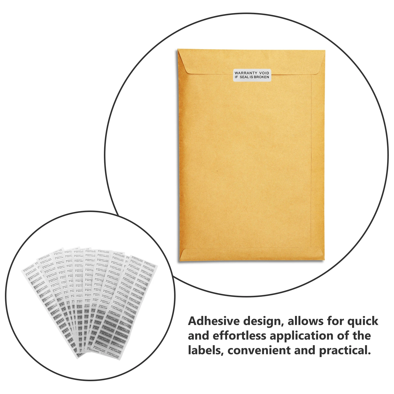 

400 Pcs Anti Counterfeiting Labels Waterproof Warning Stickers If Seal Broken Sealing File Folder Tags