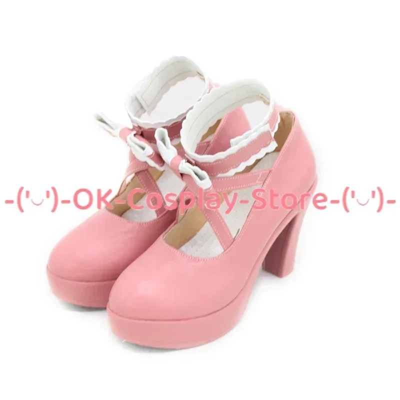 [صنع حسب الطلب] أنيمي الذي جعلني الأميرة سيا تأثيري أحذية لطيف الوردي بولي PU أحذية من الجلد هالوين كرنفال الأحذية الدعامة