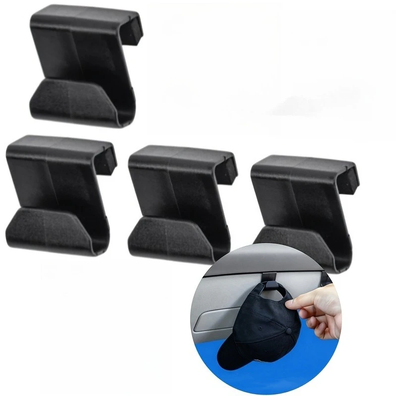4Pcs Car Glove Box Organizer Hooks, Black Small Storage Hooks, Convenient Utility Hooks, Car Storage Hooks