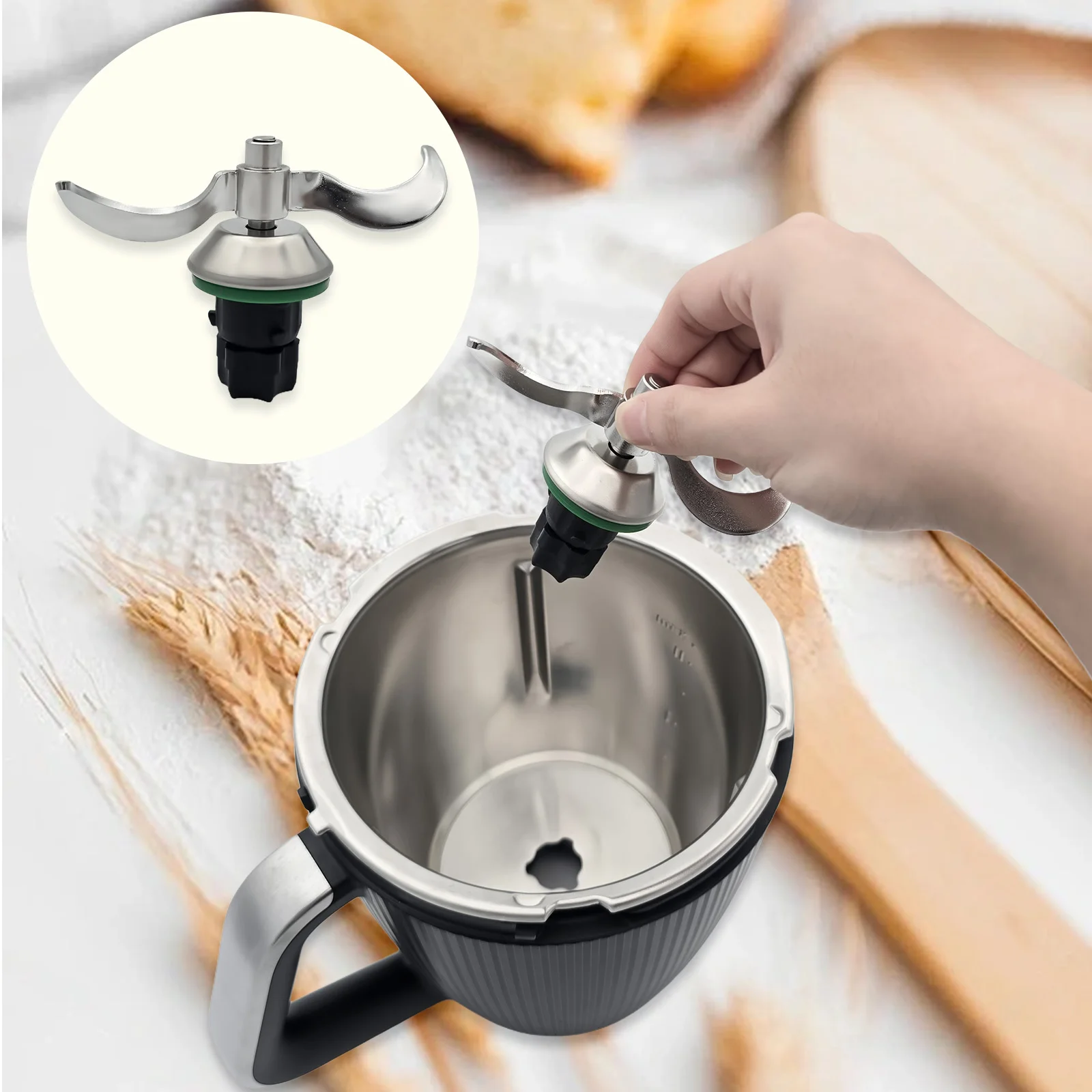 الفولاذ المقاوم للصدأ العجن العجين شفرة ل TM7 العالمي TM5 TM6 الدقيق مزيج السلس العجين اثارة شكل لصق اكسسوارات المطبخ