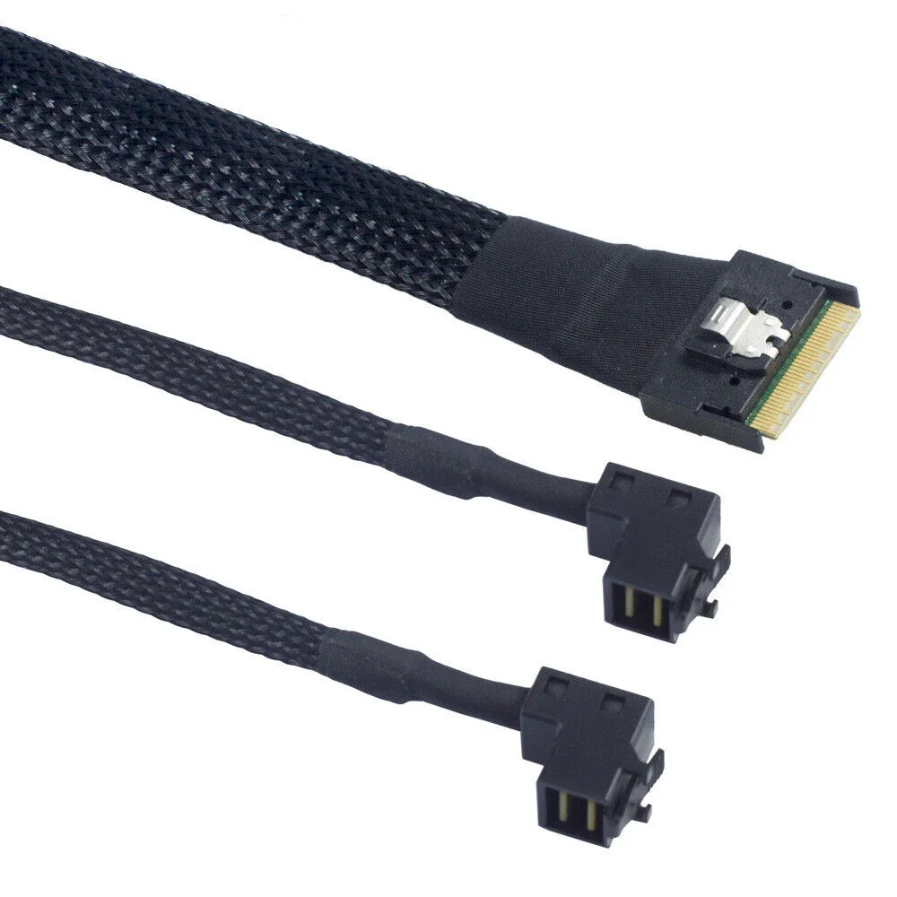 Mini SAS slim SFF-8654 8i 4.0 To 2 Ports SAS HD SFF-8643 connection Cable