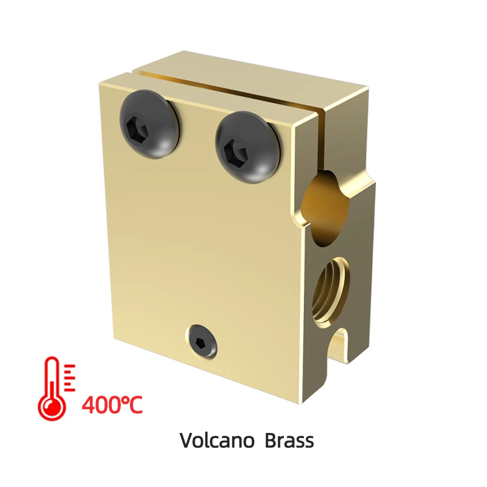 High Quality V6 Volcano Aluminum or Plated Copper Brass Heat Block for PT100 HT-100K Hotend 3D Printer Extruder Heated Block