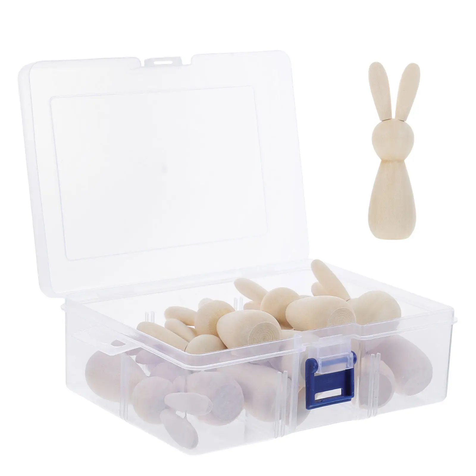 

20 шт. деревянных фигурок кроликов: Набор для творчества для детей, неокрашенные кролики для поделок, пасхальные украшения, деревянные фигурки животных ручной работы