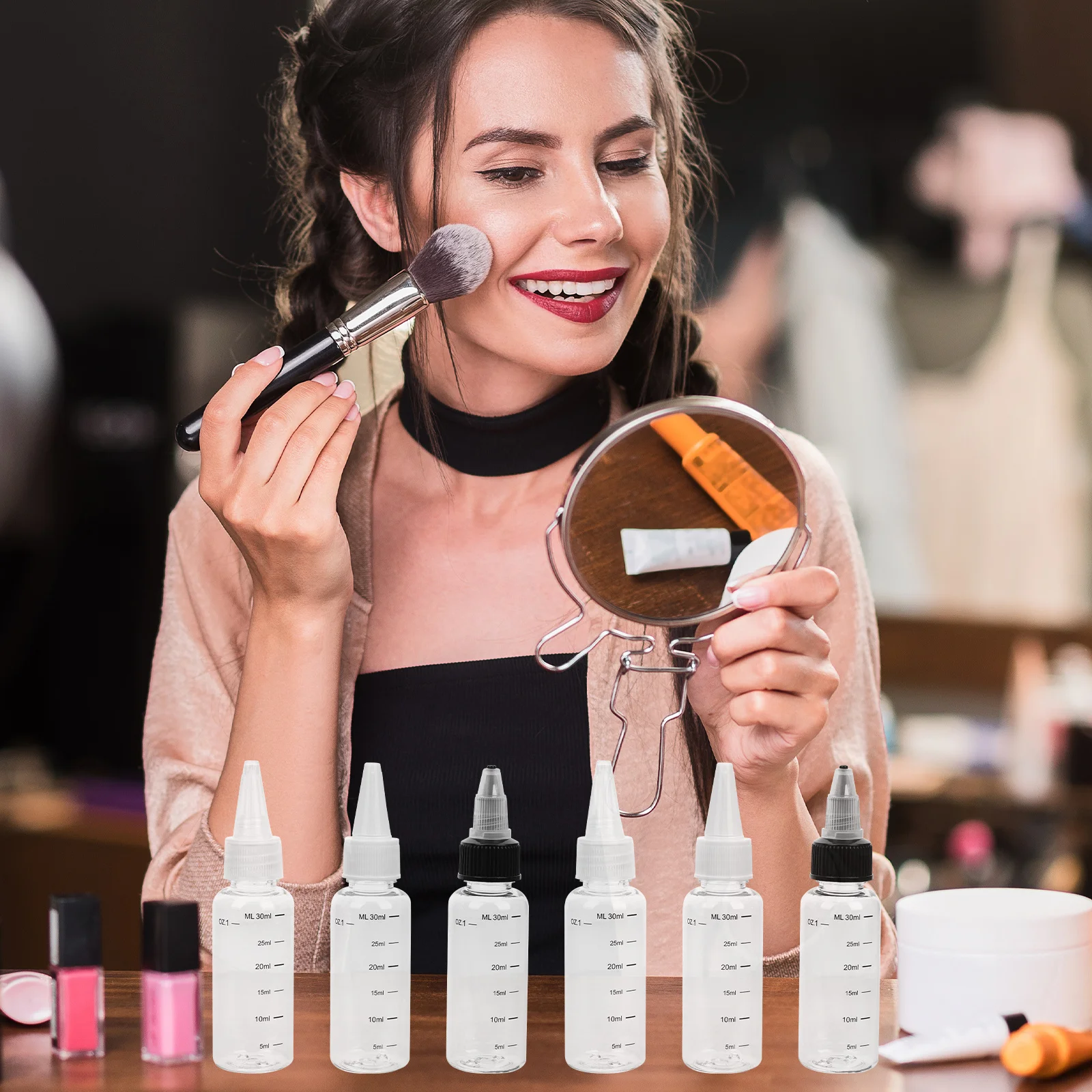 

8 pcs Empty Squeeze Bottles With Scale Refillable Transparent Plastic Liquid Dispenser For Essential Oil Diy Crafts Leak Proof