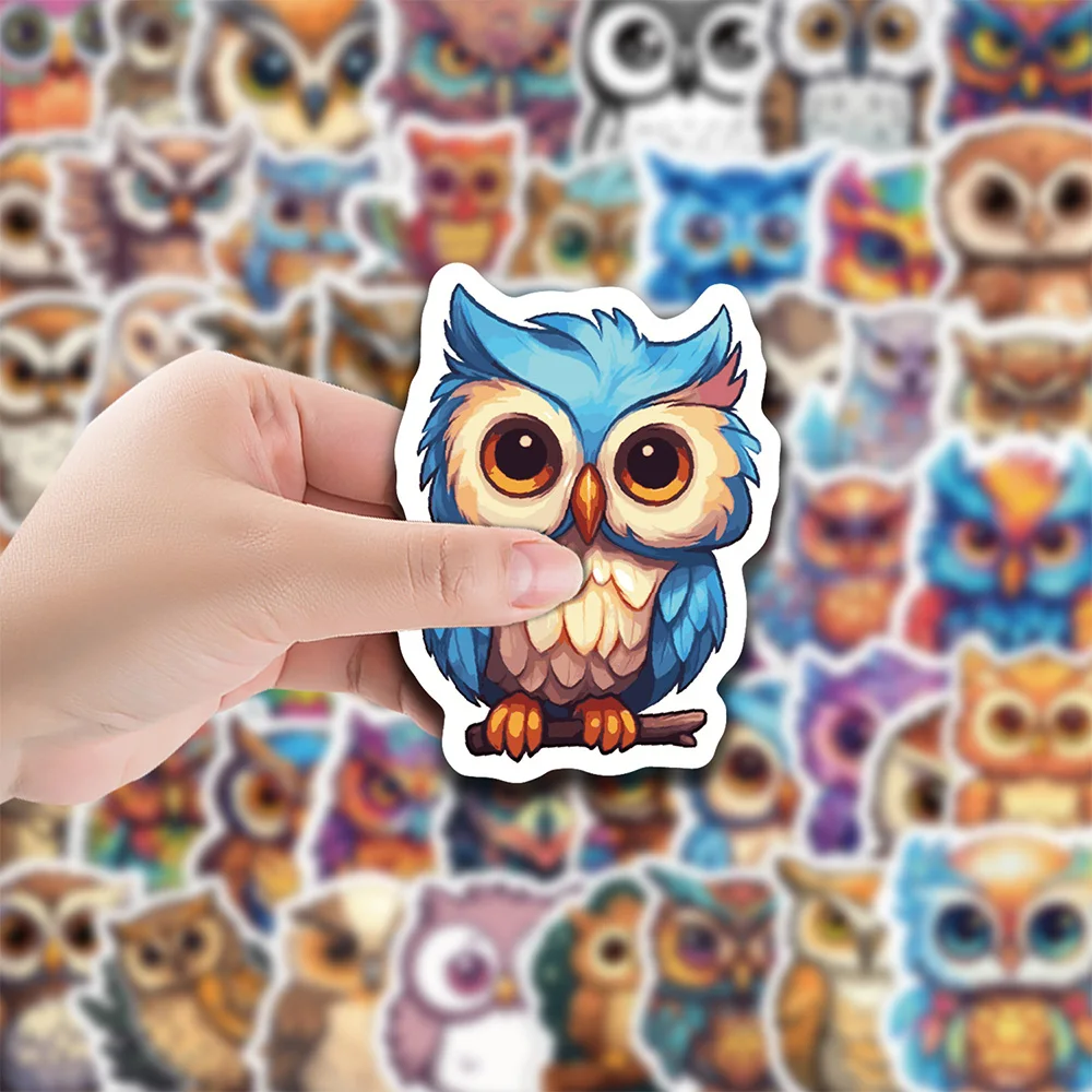 10/30/50pcs Cute Owl Cartoon Stickers Kawaii Animal Waterproof Decals Toys Graffiti Water Bottle Phone Sticker Kids Party Gifts