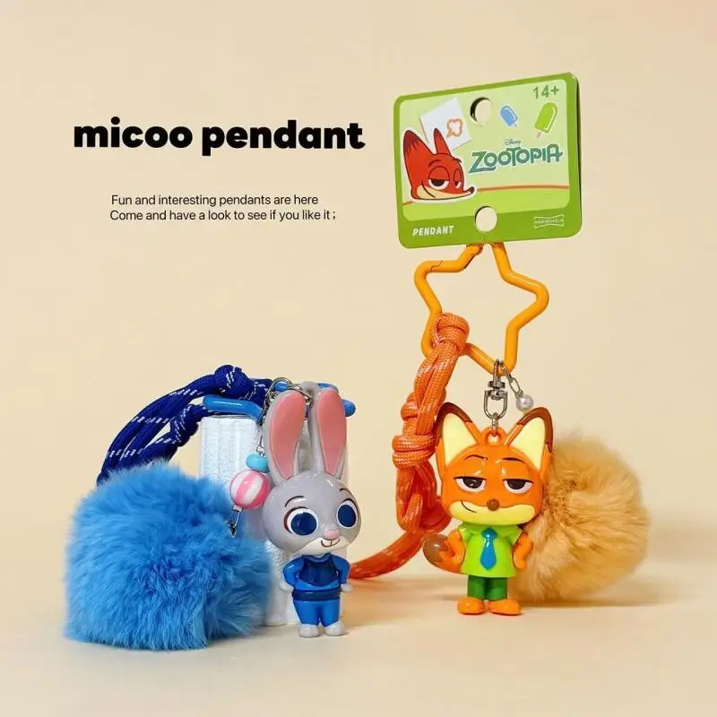 Disney Zootopia Judith Hopps Nick Wilde Pluche Bal Nylon Touw Sleutelhanger Rugzak Hangende Ornamenten Taille Decoratie Vriend Gift