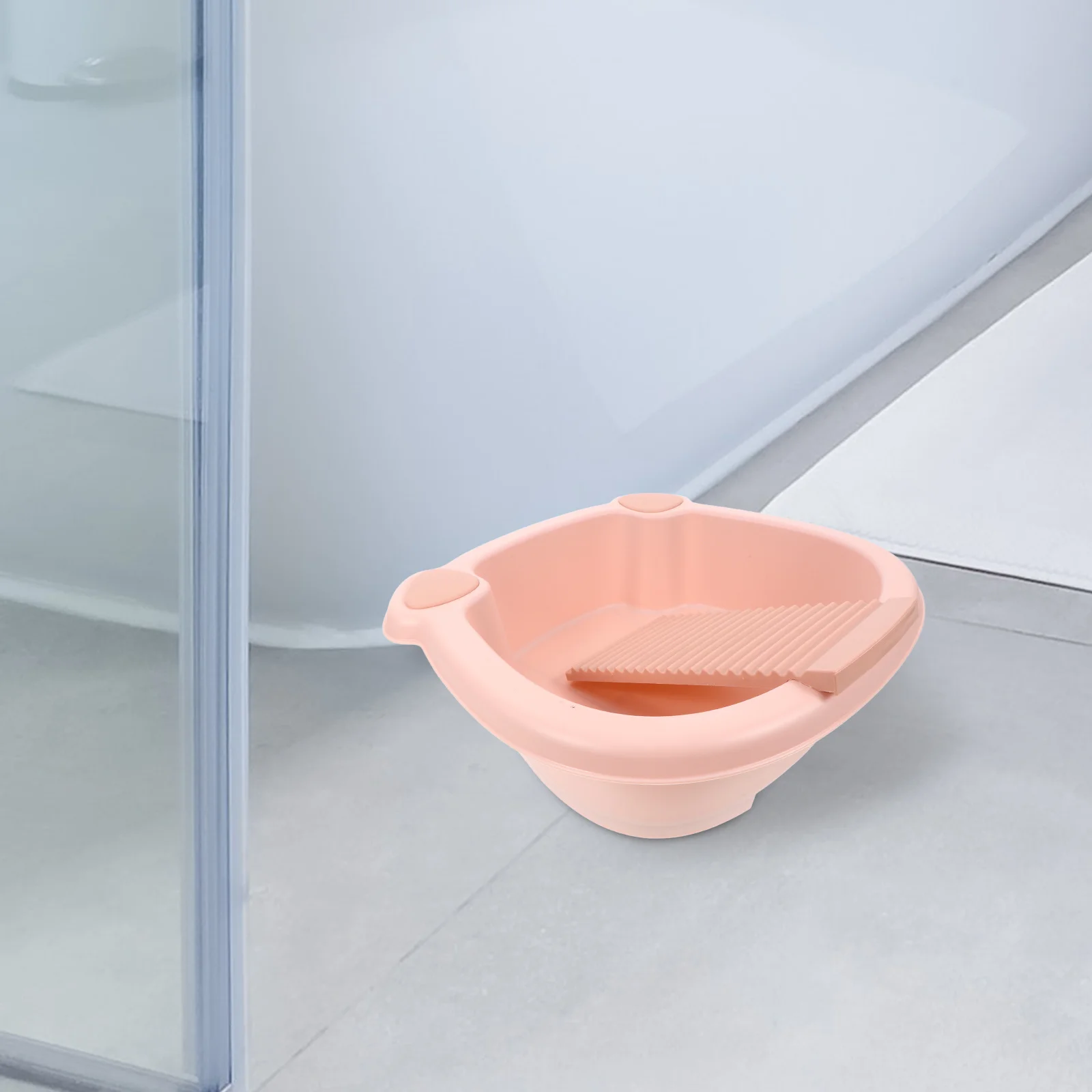 

Laundry Washboard Basin Small Size Durable Pp Plastic Tub For Handwashing Clothes Soaking Feet Household Cleaning Tools