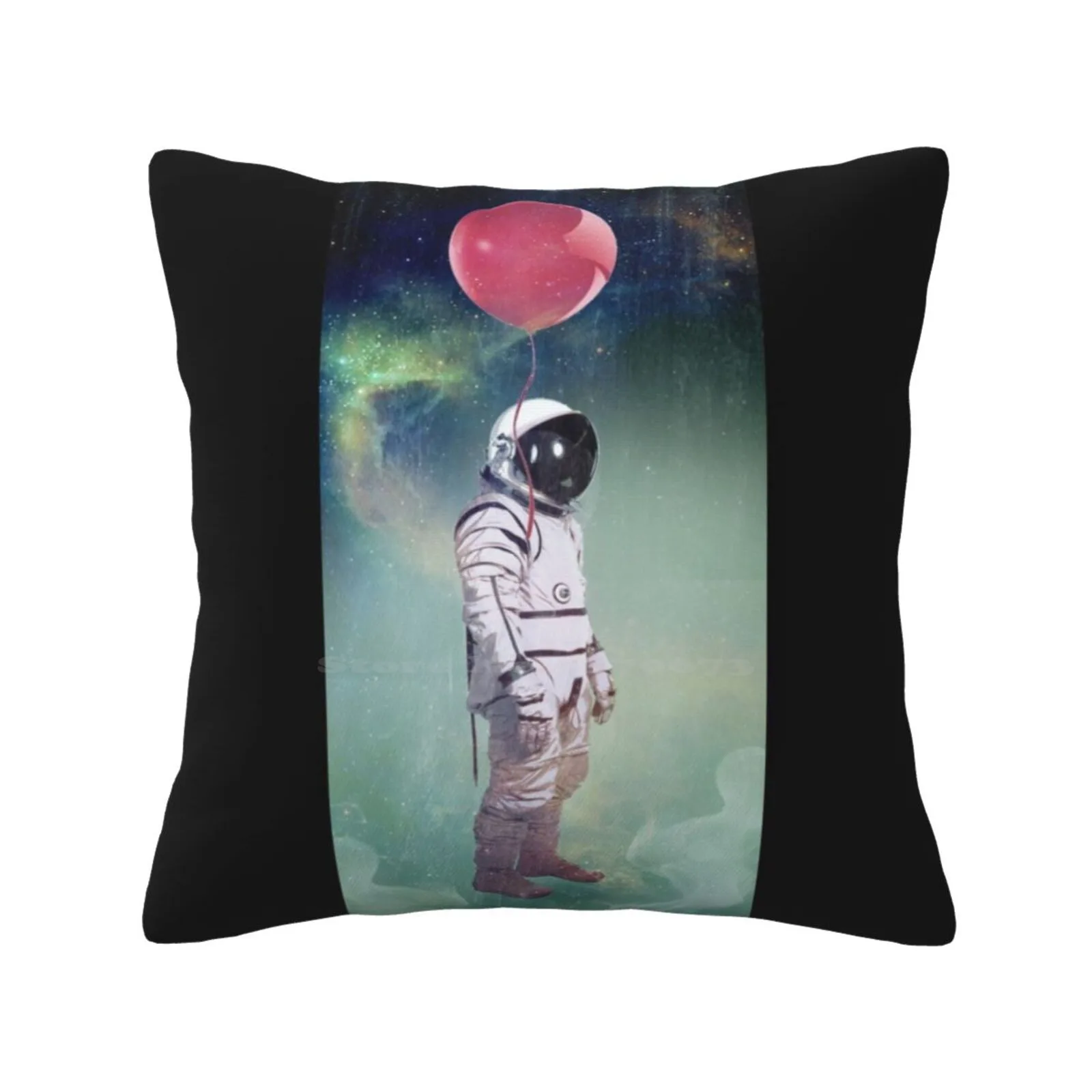 Red Balloon-Astronaut With A Red Balloon Throw Cushion Pillow Cover Astronaut With A Red Balloon Balloon Astronaut Space