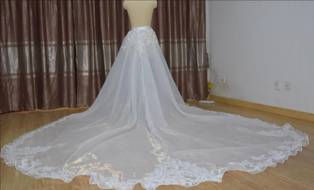 Phồng Váy Organza Có Thể Tháo Rời Tàu Váy/Gấu Váy/Có Thể Tháo Rời Váy/Có Thể Tháo Rời Váy Pha Lê Váy Cưới Xe Lửa