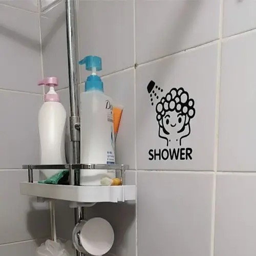 Aufkleber für Toiletten- und Duschbeschilderung, Einkaufszentren, Fitnesszentren, Toiletten, Badezimmer, Glastürpaneele, Wandaufkleber, Dekoration – Detail 3