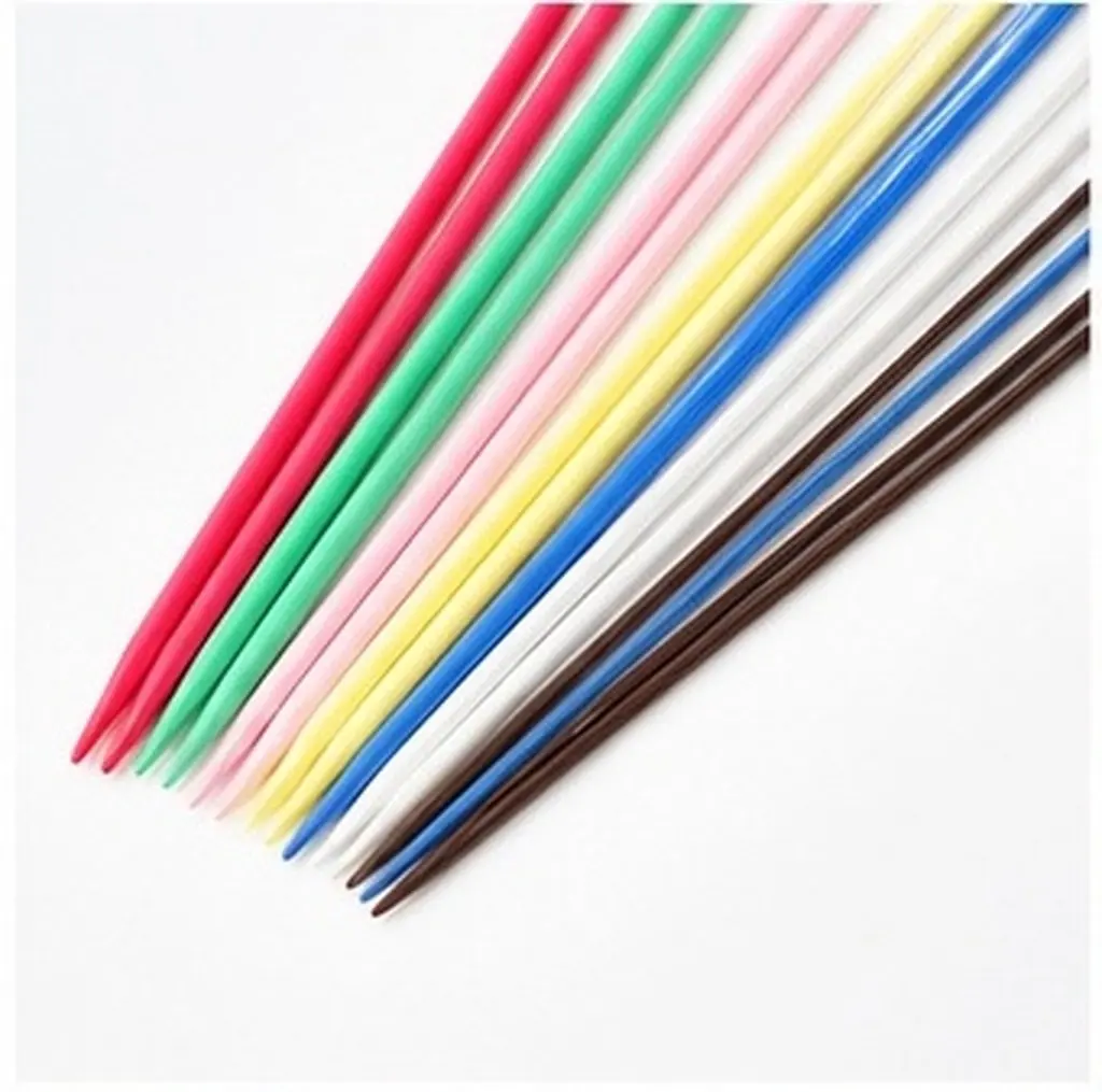 10Pairs 25Cm Single Pointed Knitting Needles ABS Plastic Steel Wire Comfort Grip Ultra Smooth Surface 2.0 to 6.5mm 11 Size Range