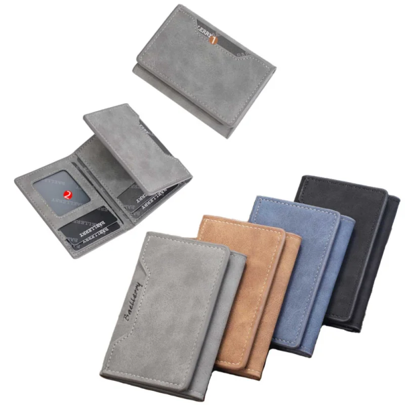 New Men's Card Holder Cross-Border Multi-Card Slots 70% off Matte Card Clip Simple Thin Youth Card CasepuMen's Small Card Holder