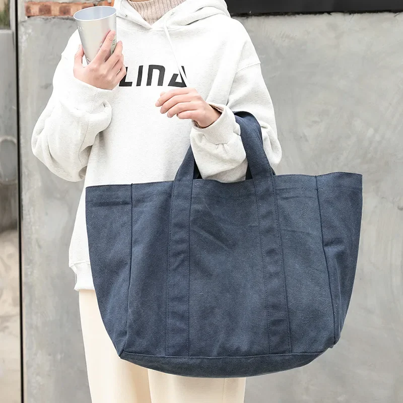 Over Large Capacity Female Casual Canvas Cotton Fabric Messenger Bag Women Leisure Big Size Short Handles Shoulder Bag Shopper