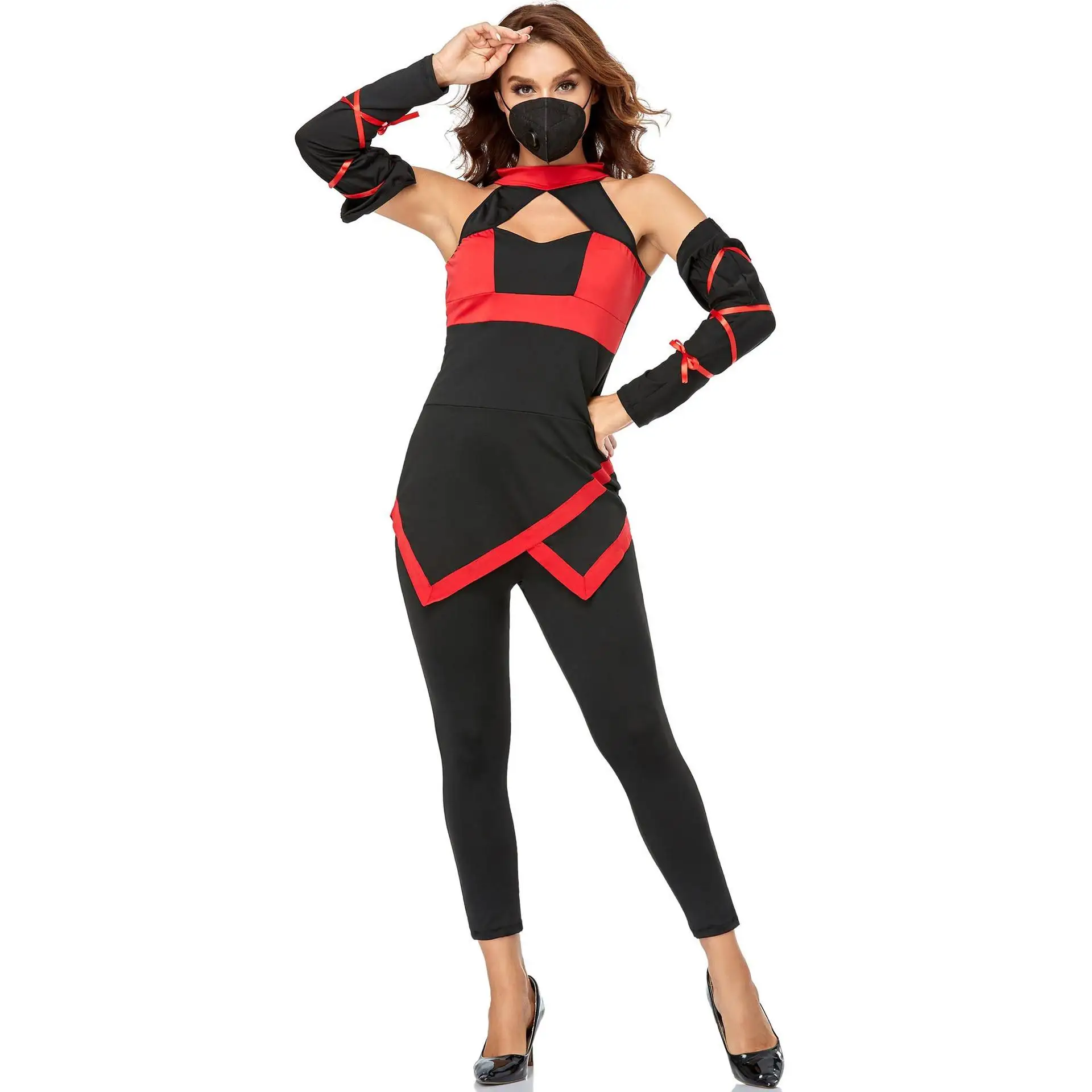 

loween Ninja Warrior Costume Women's Samurai Outfit Par Stage Performance Costume Fem Version of Anime