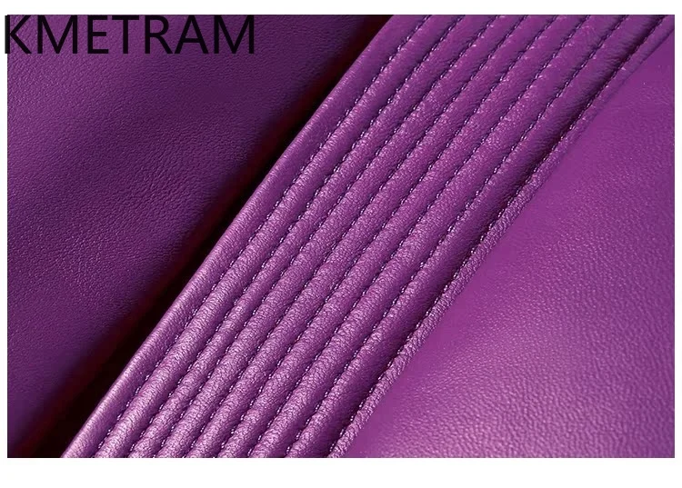 100% Schapenvacht Lange Donsjassen Dames Echt Leer Paars Pufferjack Winter Wasbeer Bontkraag Dameskleding 2025ojiк