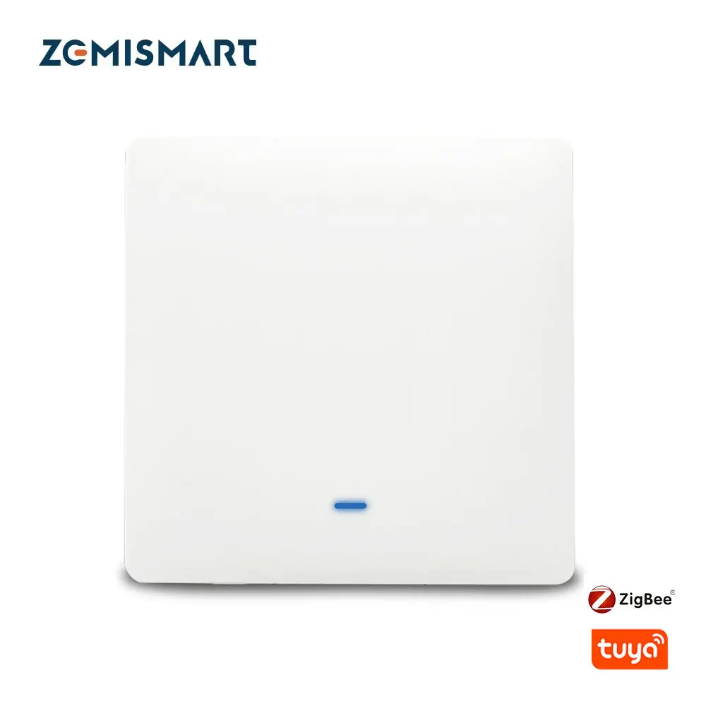 Zemismart EU Tuya Zigbee Switch No Neutral Magnetic Latching Relay Smart Life Wall Interruptor Alexa Google Blacklit Optional