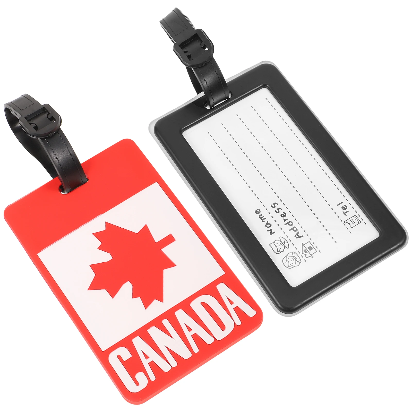 

2pcs Luggage Suitcase Identifier Flag Design Travel Labels Luggage Travel Tags PVC Boarding Pass Holder Baggage Tags
