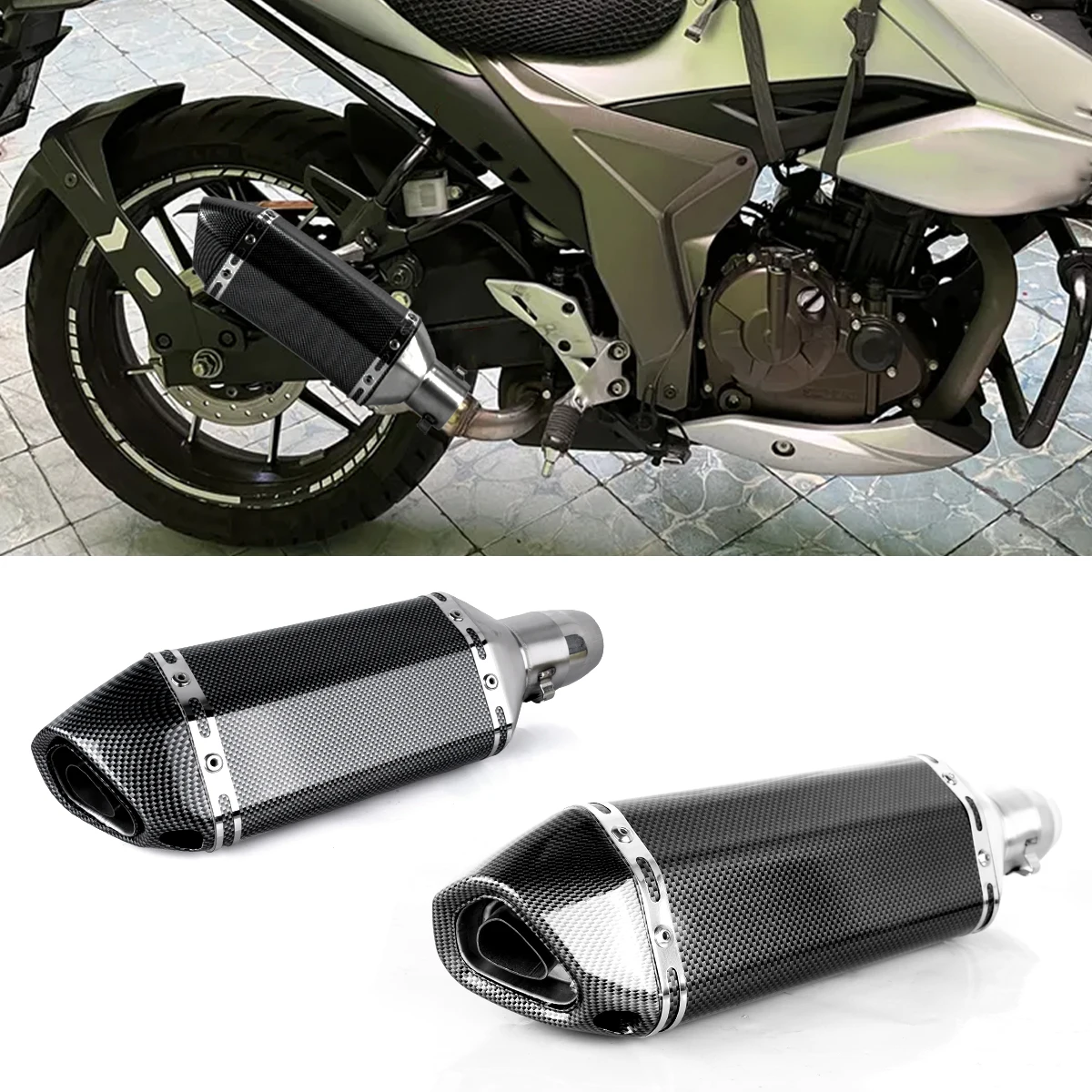 

51mm universal motorcycle exhaust pipe, suitable for BMW F800GS ADV F650GS