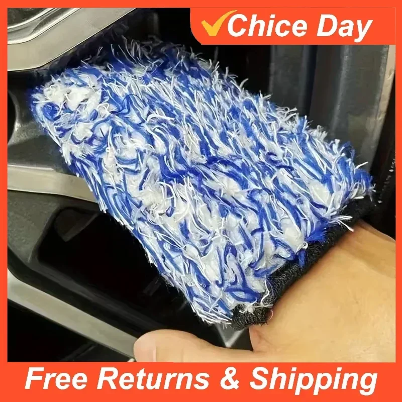 Plush Car Wash Mitt Microfiber Thick Car Cleaning Mitts Auto Car Wash Accessories Car Cleaning Tools Dusting Gloves