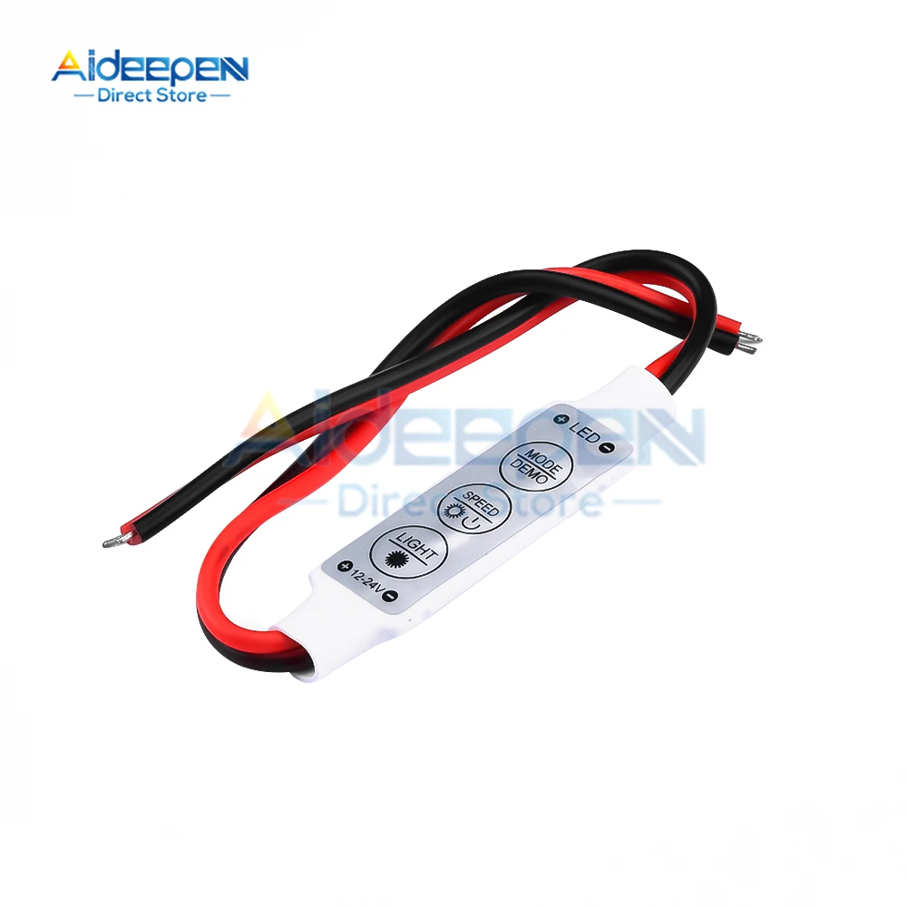 DC Mini LED Controller 12V 3 Key Single Color Dimmer Single Colour for 5050 3528 5630 Strip Lights Brightness Dimming Control