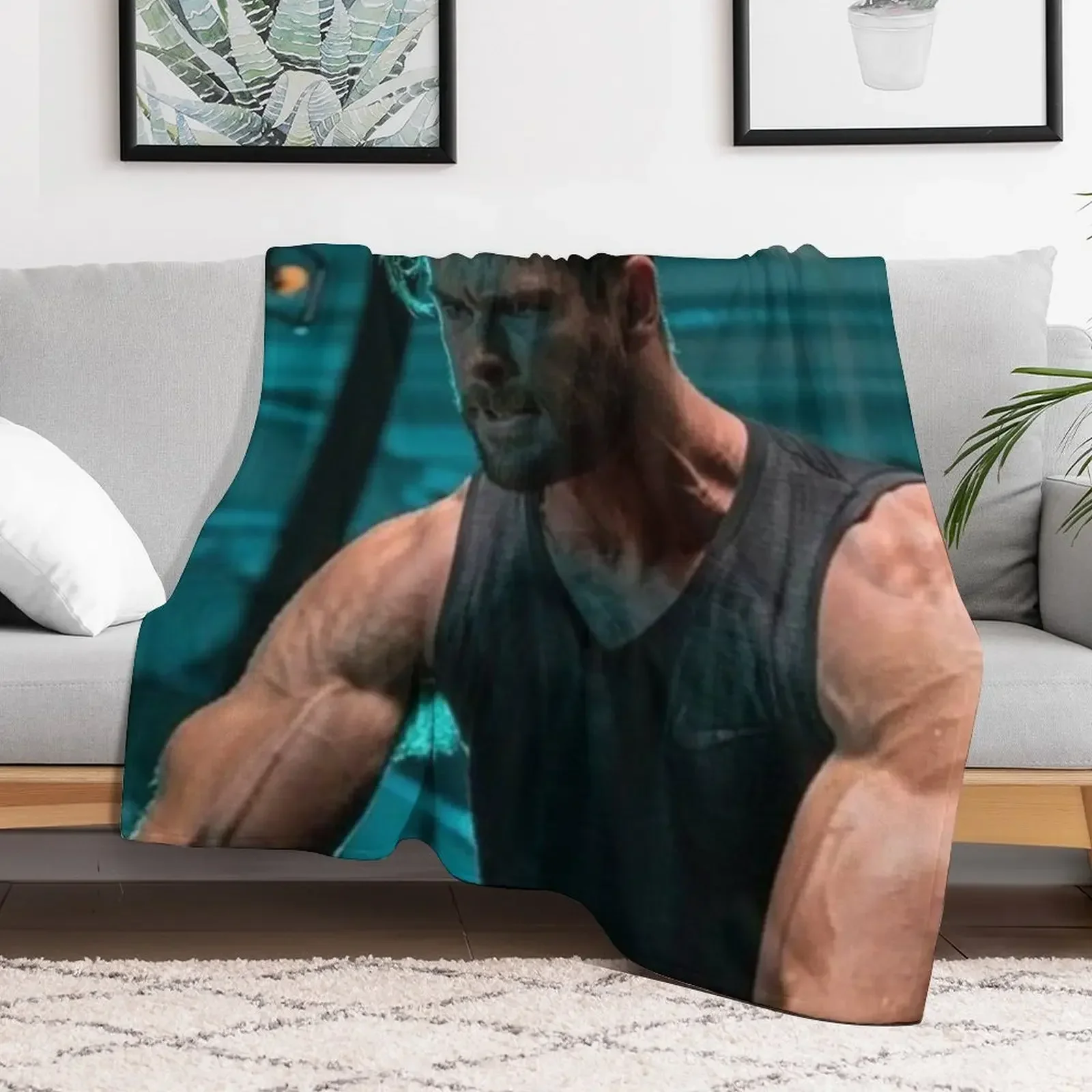 Chris Hemsworth Throw Blanket Travel manga wednesday Blankets