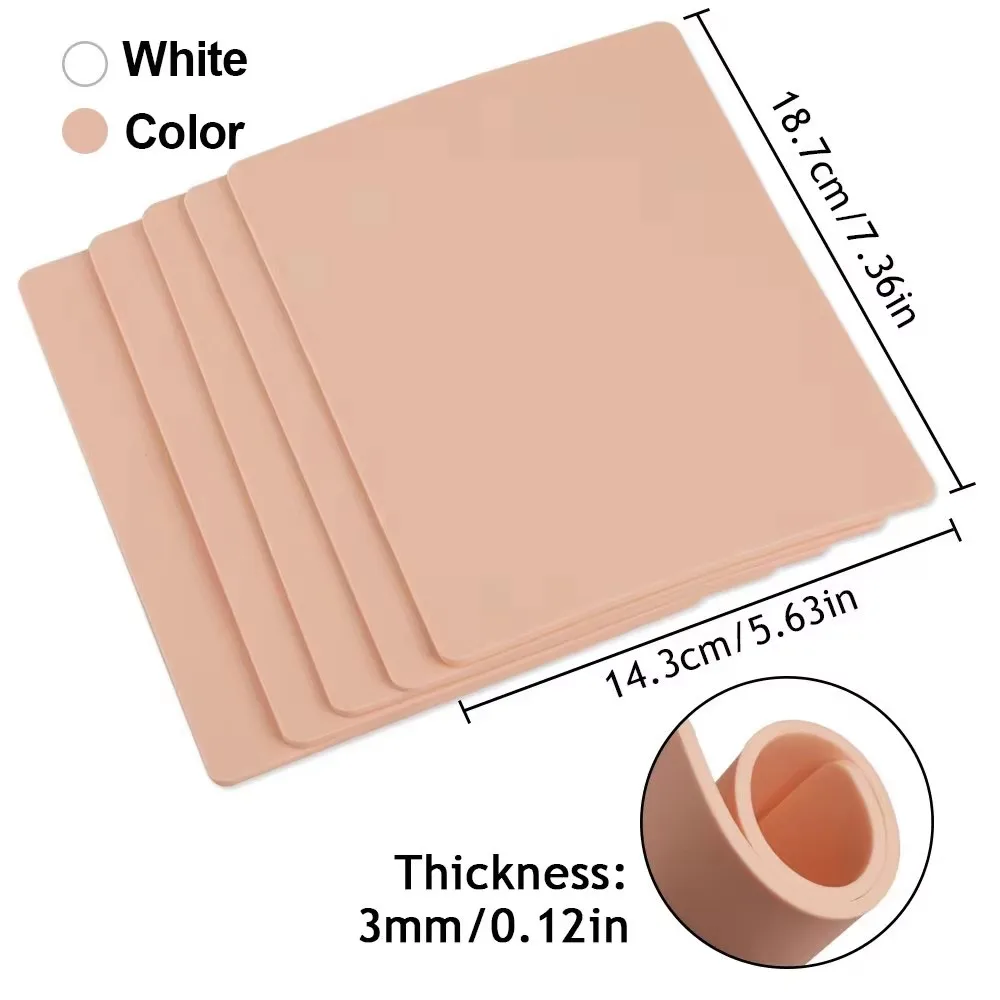 3MM Soft Silicone Tattoo Practice Skin Double Side Fake Skin for Microblading Permanent Makeup Tattoo Skin Accessories