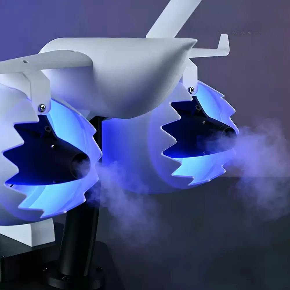 Dual Turbo Jet Engine Fan, Mist Spray Humidifier, Aircraft Model Desktop Toy Fan, Powerful Airflow USB Gadget for Home Office