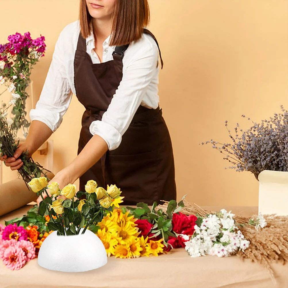 

20Pcs White Polystyrene Half Foam Balls for DIY Wedding Bouquets Floral Centerpieces Versatile Crafting Supplies