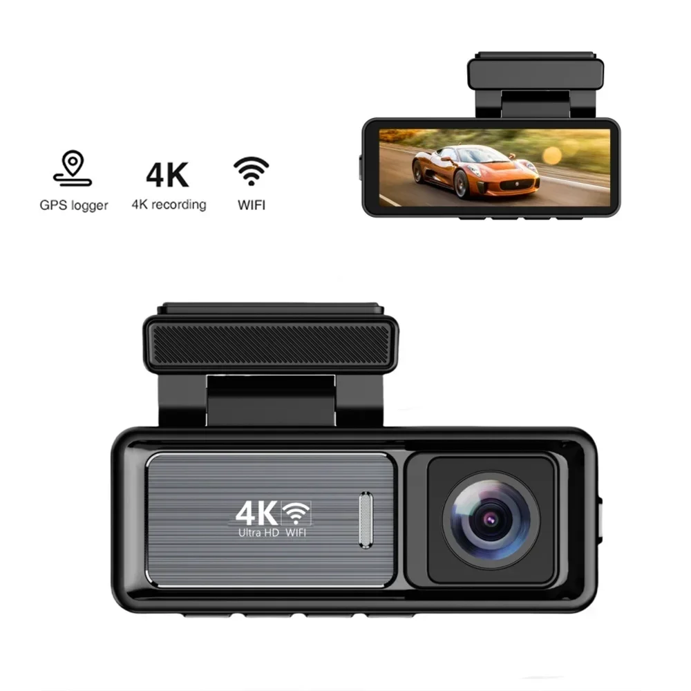 4K 3.2 Inch mini hidden driver Car Dvr video recorder dash cam dashcam camera front and rear with Wifi GPS FHD Night Vision Auto