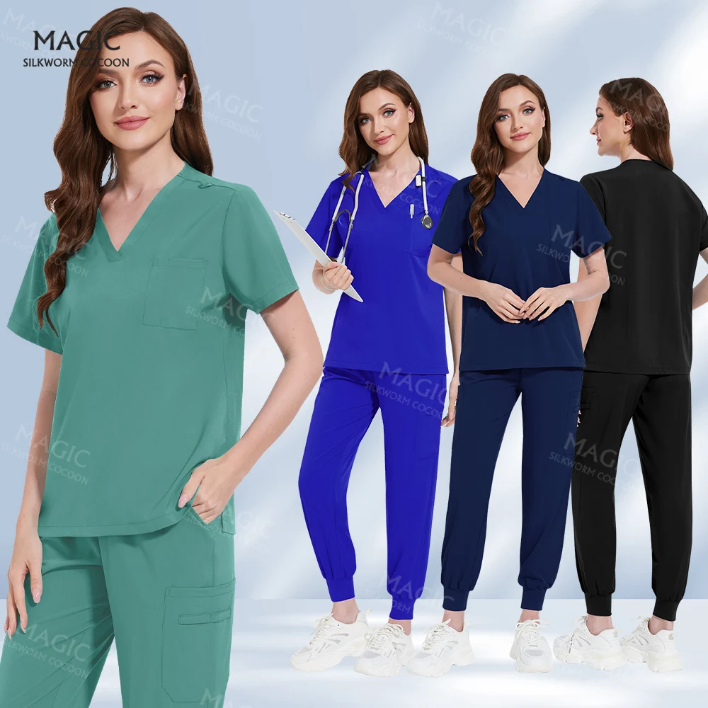 

Scrub Jogger Sets Uniform Women Nurse Accessories Hospital Medical Surgical Gown Pharmacy Healthcare Workwear Unisex Scrub Suits