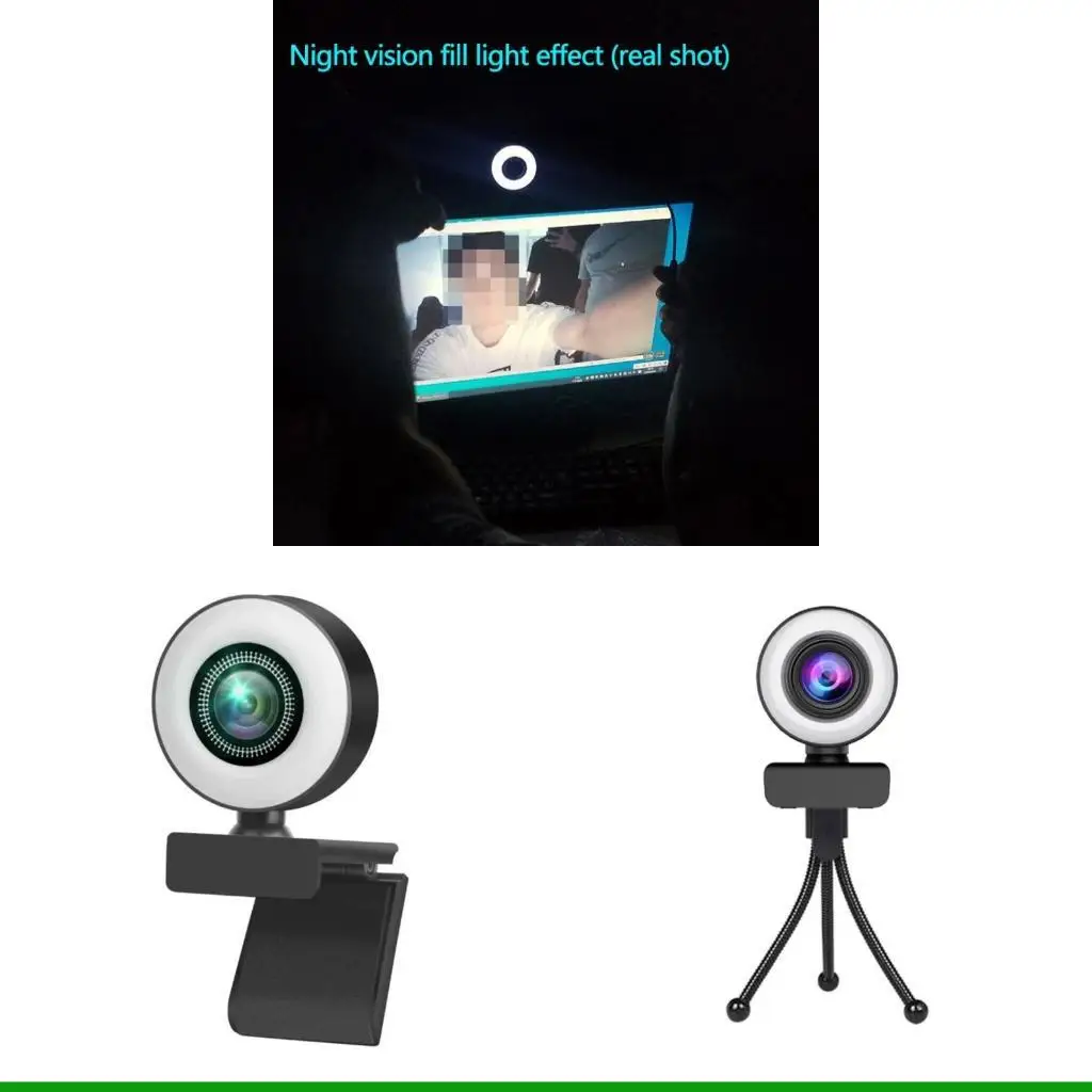 U55C 1080P/2K/720P Webcam Widescreen Video Calling and Recording for W/ 3 Gear Fill L