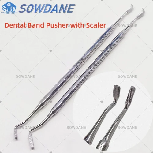 Imagen 1 del producto Banda de ortodoncia Dental de doble extremo, empujador de asiento, punta larga y corta con escalador, herramienta de limpieza Dental