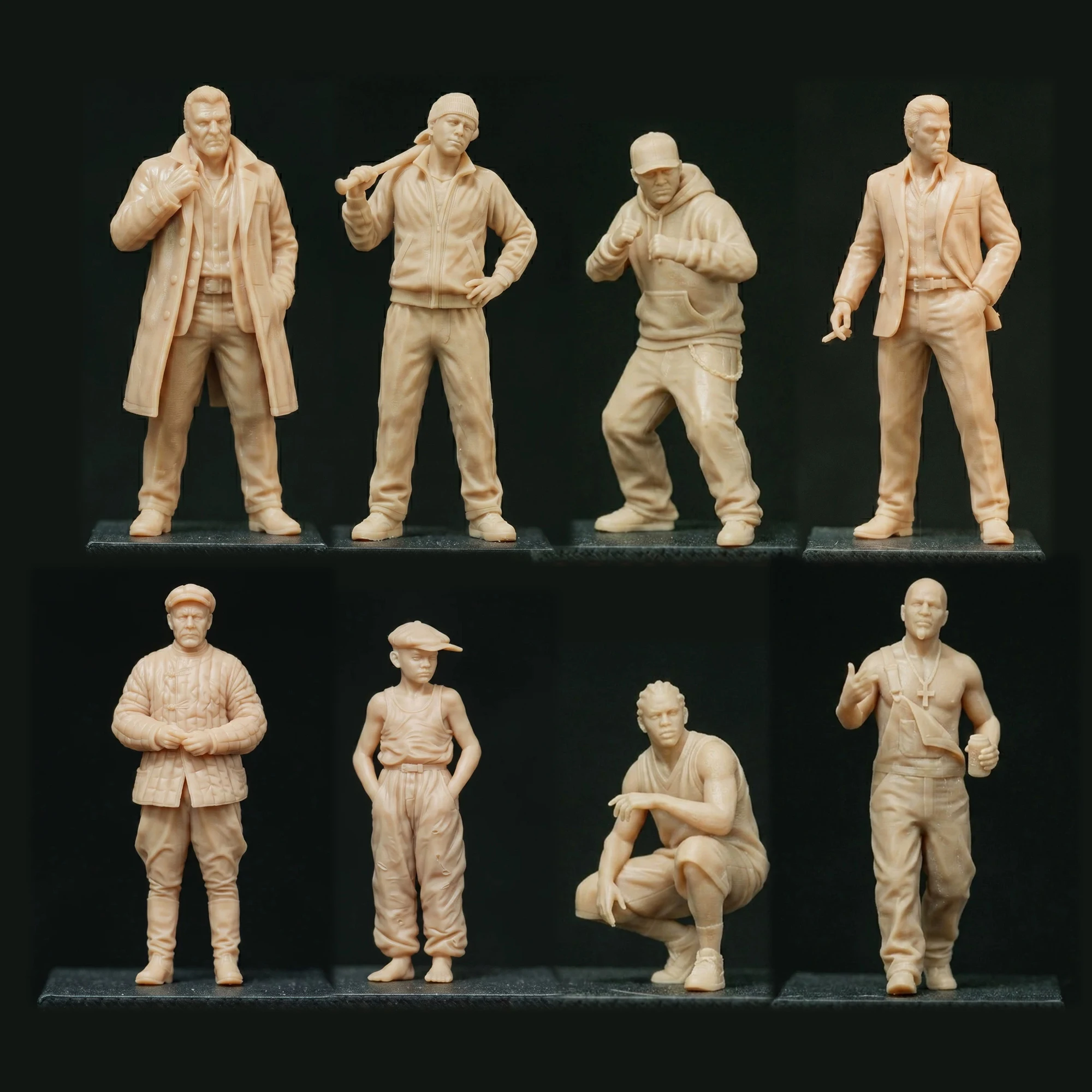 Миниатюрная фигурка 1/64: Ретро-персонажи, японские гангстеры, американские хулиганы, фермеры, 3D мини-куклы, реквизит для уличных сцен, декоративные изделия.