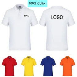 Custom Logo Embroidery Printing Casual Short-Sleeved Polo Shirts Personalized Summer Lapel T-shirt Business Men Women Tops Shirt