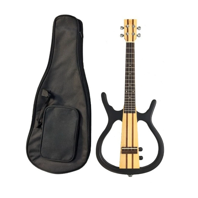 Silent Ukuleles Beginners Practice Ukulele Wooden Entry-level Playing Ukuleles Adults Children Small Ukulele with Carrying Bag