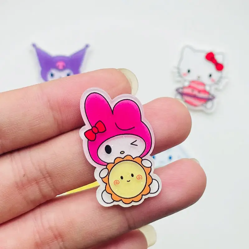 10Pcs New Acrylic Kawaii Cute Cartoon animal planet Sticker  Series Clip Book DIY Fashion Hairpin Decoration Crafts