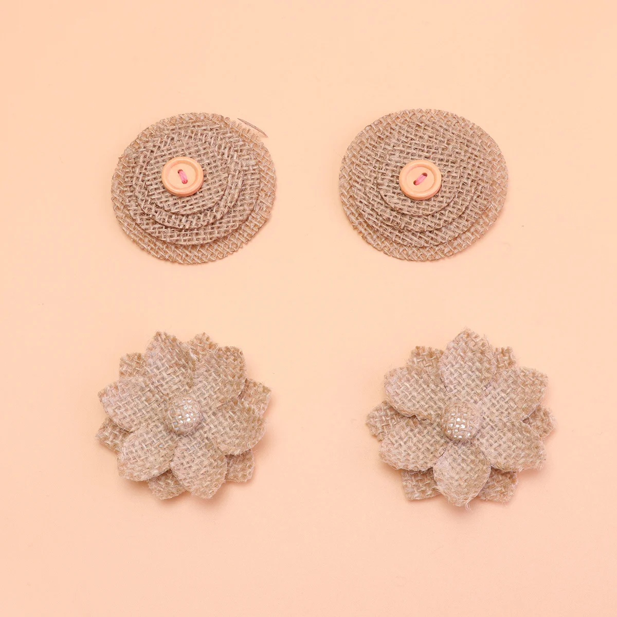 

24Pcs Rustic Burlap Flower Rose Decoration DIY Vintage Handmade Materials Wedding Craft Supplies Party Centerpieces