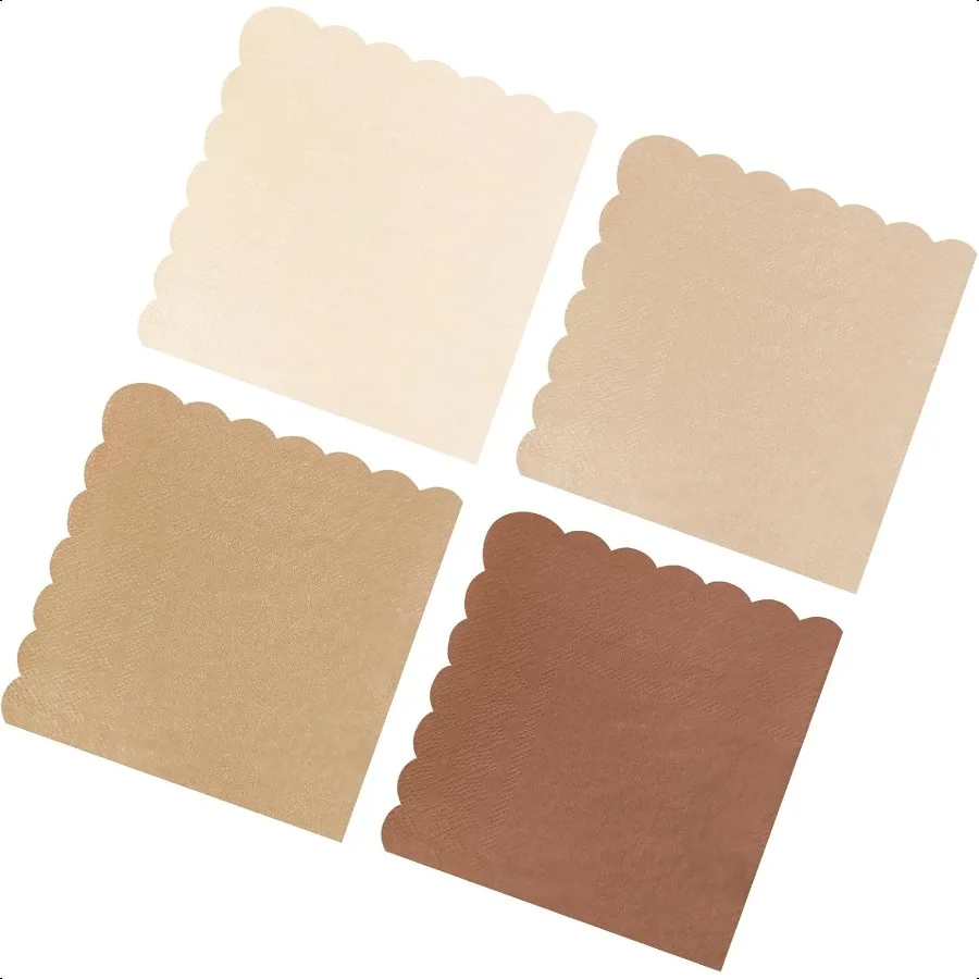 Tovaglioli per cocktail party marrone sfumato da 120 pezzi Tovagliolo di carta Dert per bevande smerlate marroni sfumate per matrimoni di compleanno